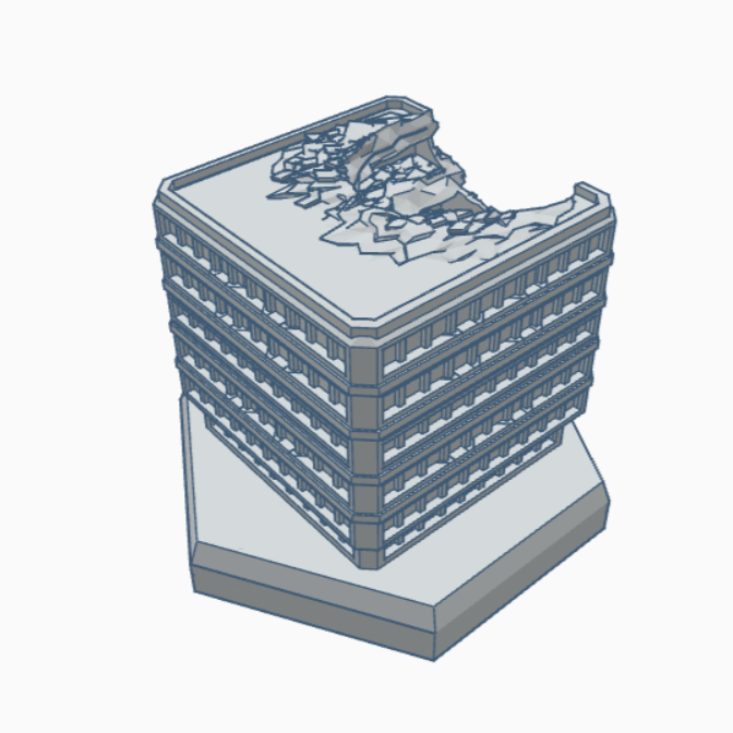 Sci-Fi Ruined Building 37 Hex Map Scale HMSSFR037